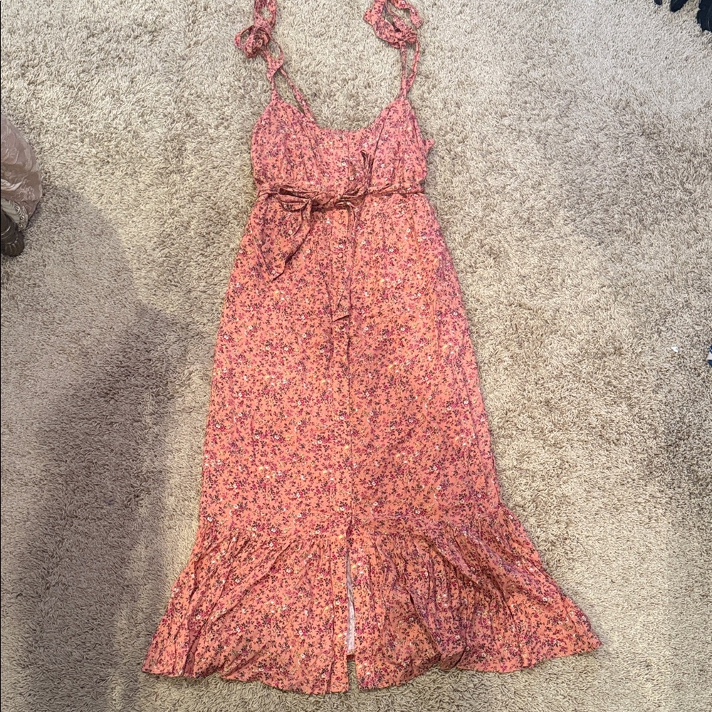 Floral Pink Sleeveless Dress